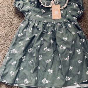 Floral Green Kids Dress